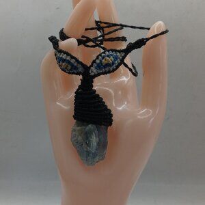 Unisex Macramé Necklace Natural Sodalite Stone Spiritual Amulet